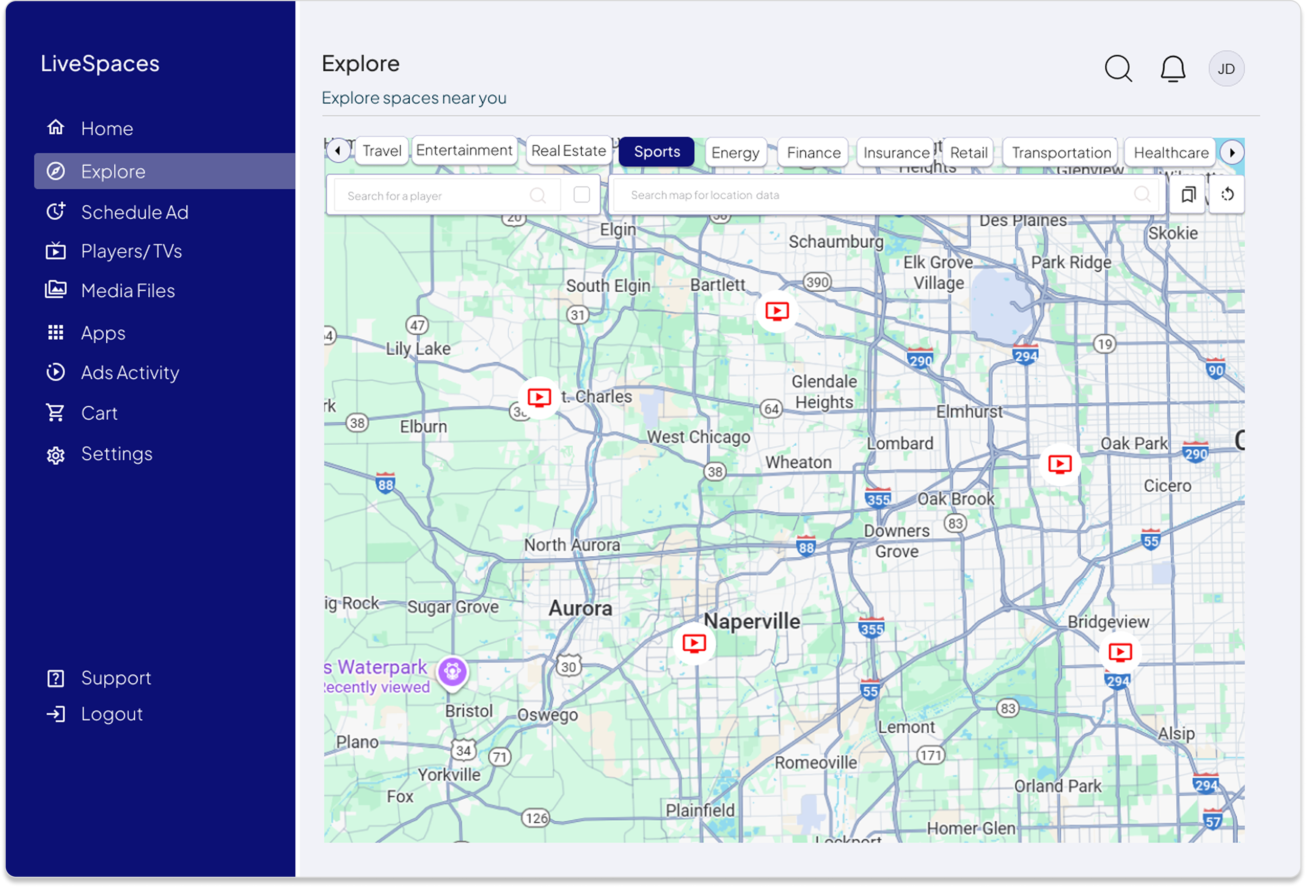 Explore dashboard